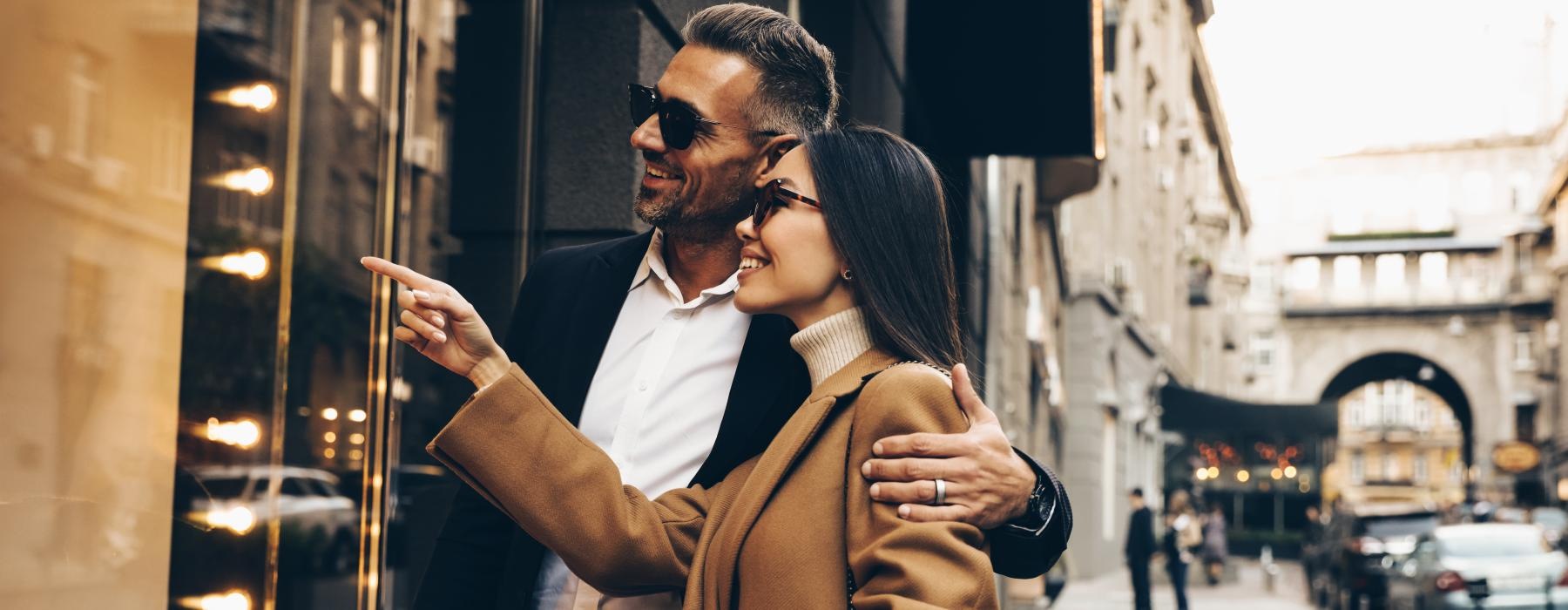 a man and woman shopping