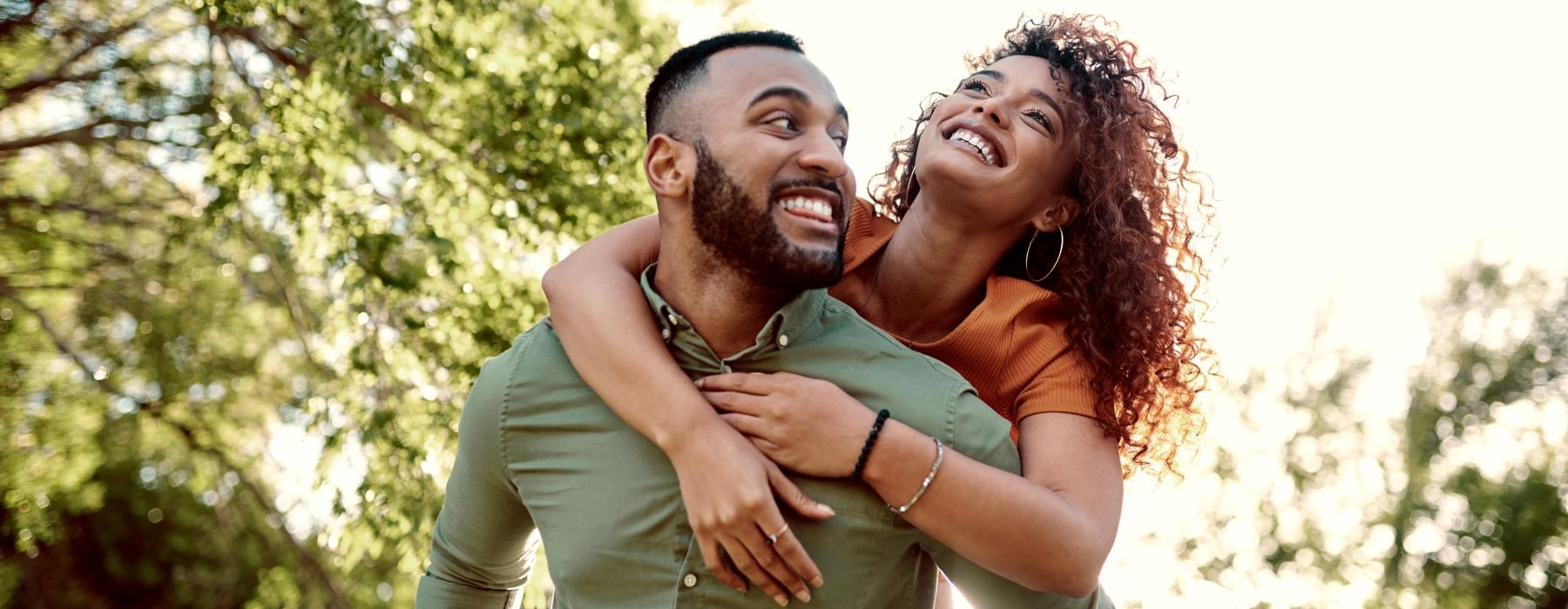 a man and woman hugging